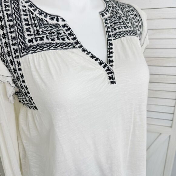 Fat Face Martha Embroidered Slub Knit Shirt Cream 12 Long Sleeve - Picture 6 of 13